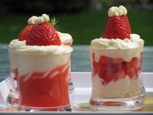 Verrines fraises creme diplomate